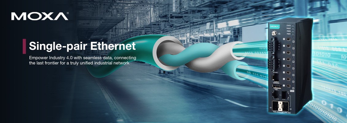 Industrial Network Optimization with Moxa Single Pair Ethernet (SPE)